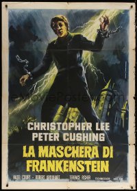 7j0360 CURSE OF FRANKENSTEIN Italian 1p R1970 different Piovano art of monster Christopher Lee!