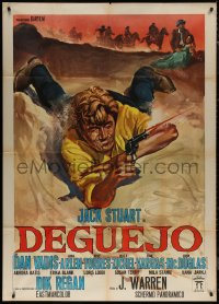 7j0361 DEGUEJO Italian 1p 1966 great spaghetti western art of Jack Stuart with gun on ground!