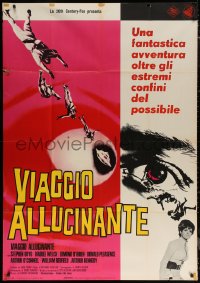 7j0378 FANTASTIC VOYAGE Italian 1p 1966 different art of tiny people going to the human brain!