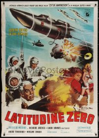 7j0420 LATITUDE ZERO Italian 1p R1972 different sci-fi art of the incredible world of tomorrow!