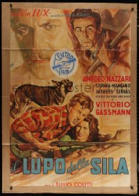7j0427 LURE OF THE SILA Italian 1p 1954 Longi art of Silvana Mangano, Jacques Sernas, Nazzari & dog!