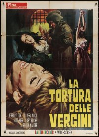 7j0434 MARK OF THE DEVIL Italian 1p 1970 wild different Renato Casaro art of tortured virgins!