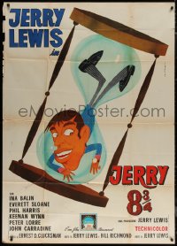 7j0457 PATSY Italian 1p 1964 completely different art of Jerry Lewis in giant hourglass by C. Tim!