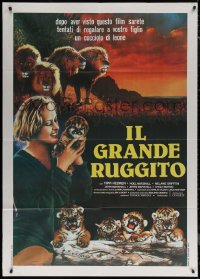 7j0470 ROAR Italian 1p 1982 different Fiorenzi art of Melanie Griffith w/tiger cubs & lions, rare!