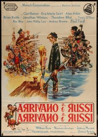 7j0473 RUSSIANS ARE COMING Italian 1p 1966 Carl Reiner, great art of Russians vs Americans!