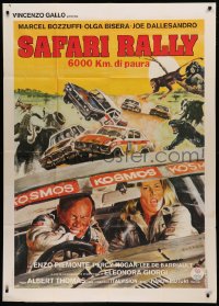 7j0474 SAFARI RALLY Italian 1p 1978 6000 km di paura, Originario car racing art in Africa!