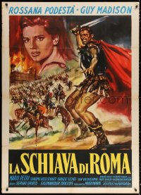 7j0486 SLAVE OF ROME Italian 1p 1961 Guy Madison, Podesta, cool sword & sandal gladiator art!