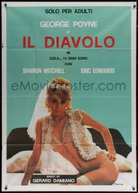 7j0503 THROAT 12 YEARS AFTER Italian 1p 1986 Damiano, sexy near-naked bride in see-through lace!