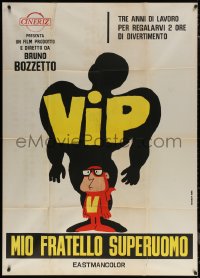 7j0517 VIP MY BROTHER SUPERMAN Italian 1p 1968 cartoon art of wimpy superhero with muscular shadow!