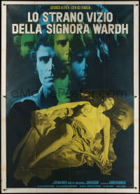 7j0813 BLADE OF THE RIPPER Italian 2p 1971 psychedelic image of George Hilton & sexy Edwige Fenech!