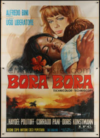 7j0817 BORA BORA Italian 2p 1970 South Seas romance twice banned in Europe, cool art, rare!