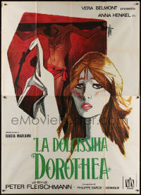 7j0831 DOROTHEA'S RACHE Italian 2p 1976 great Enrico De Seta art of Anna Henkel & torture scene!