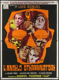 7j0836 EXTERMINATING ANGEL Italian 2p 1968 Luis Bunuel's El angel exterminador, Symeoni montage art!