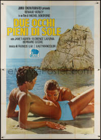 7j0837 EYES FULL OF SUN Italian 2p 1971 sexy close up of young lovers on the beach, rare!