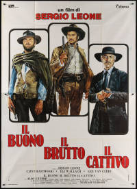 7j0848 GOOD, THE BAD & THE UGLY Italian 2p R1970s Clint Eastwood, Lee Van Cleef, Wallach, Leone
