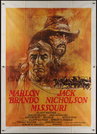 7j0882 MISSOURI BREAKS Italian 2p 1976 art of Marlon Brando & Jack Nicholson by Bob Peak!