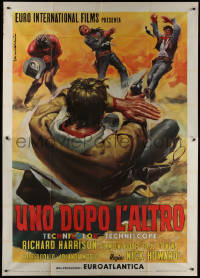 7j0888 ONE AFTER ANOTHER Italian 2p 1968 cool spaghetti western gunfight art by Corronelli!