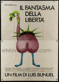 7j0895 PHANTOM OF LIBERTE Italian 2p 1984 Luis Bunuel, outrageous erotic Statue of Liberty art!