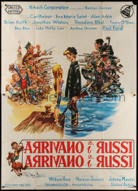 7j0902 RUSSIANS ARE COMING Italian 2p 1966 Carl Reiner, great art of Russians vs Americans!
