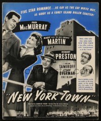 7j0945 NEW YORK TOWN pressbook 1941 Mary Martin between Fred MacMurray & Robert Preston!