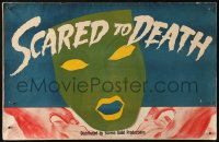7j0956 SCARED TO DEATH pressbook 1947 Bela Lugosi, cool different die-cut death mask cover!