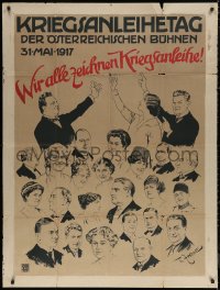 7j0040 KRIEGSANLEIHETAG DER OSTERREICHISCHEN BUHNEN 38x50 Austrian WWI war poster 1917 Zasche art!