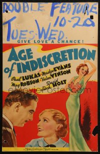7j0978 AGE OF INDISCRETION WC 1935 full-length art of Madge Evans + close up with Paul Lukas!