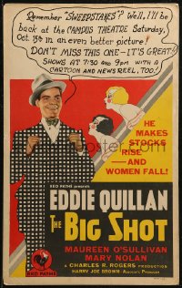 7j0991 BIG SHOT WC 1931 Eddie Quillan makes stocks rise & women fall, great deco art, ultra rare!