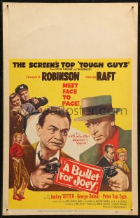 7j0996 BULLET FOR JOEY WC 1955 George Raft & Edward G. Robinson pointing guns at each other!