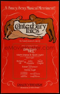 7j1000 CANTERBURY TALES stage play WC 1980 great art of sexy naked woman seducing man, rare!
