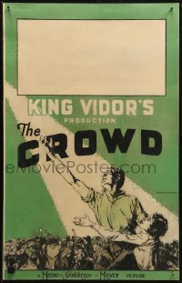 7j1007 CROWD WC 1928 King Vidor, art of Eleanor Boardman & James Murray over crowd, rare!