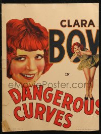 7j1010 DANGEROUS CURVES WC 1929 great art of sexy Clara Bow close up & full-length, ultra rare!