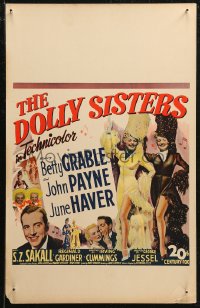 7j1018 DOLLY SISTERS WC 1945 art of sexy entertainers Betty Grable & June Haver, John Payne!