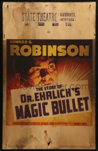 7j1021 DR. EHRLICH'S MAGIC BULLET WC 1940 Edward G. Robinson searches for a cure for syphilis!