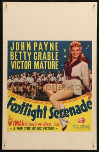7j1032 FOOTLIGHT SERENADE WC 1942 sexy full-length Betty Grable close up & with chorus girls!