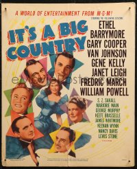7j1053 IT'S A BIG COUNTRY WC 1951 Gary Cooper, Janet Leigh, Gene Kelly & other major stars!