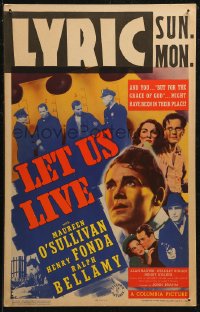 7j1063 LET US LIVE WC 1939 Henry Fonda, Maureen O'Sullivan, Ralph Bellamy, for the grace of God!