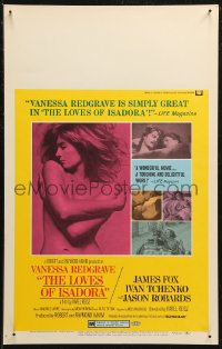 7j1072 LOVES OF ISADORA WC 1969 super sexy naked Vanessa Redgrave covering herself with just arms!