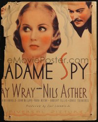 7j1073 MADAME SPY WC 1934 pretty Russian spy Fay Wray gives her life for her German spy husband!