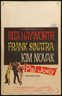 7j1092 PAL JOEY WC 1957 Maurice Thomas art of Frank Sinatra, sexy Rita Hayworth & Kim Novak!