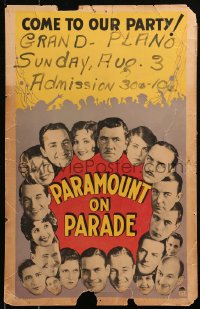 7j1093 PARAMOUNT ON PARADE WC 1930 Clara Bow, Gary Cooper, Wray, Chevalier & top stars, very rare!
