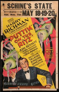 7j1105 PUTTIN' ON THE RITZ WC 1930 art of Harry Richman & sexy showgirls, Irving Berlin, ultra rare!