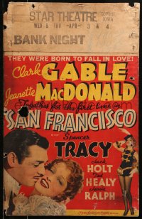 7j1114 SAN FRANCISCO WC 1936 Clark Gable & sexy Jeanette MacDonald together for the first time!