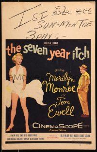 7j1119 SEVEN YEAR ITCH WC 1955 classic image of sexiest Marilyn Monroe with skirt blowing, Wilder!