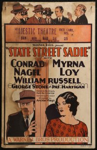 7j1123 STATE STREET SADIE WC 1928 great art of pretty Myrna Loy in her first speaking role!