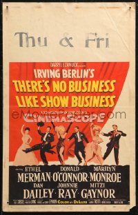 7j1135 THERE'S NO BUSINESS LIKE SHOW BUSINESS WC 1954 Marilyn Monroe & other cast members in line-up!