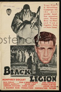 7j0968 BLACK LEGION English pressbook 1937 different images of Humphrey Bogart, Ku Klux Klan, rare!