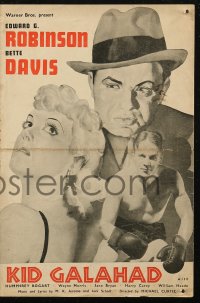 7j0971 KID GALAHAD English pressbook 1937 Michael Curtiz, Edward G. Robinson, Bette Davis, rare!