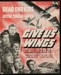 7j0938 GIVE US WINGS pressbook 1940 Dead End Kids & Little Tough Guys mixed up w/crooked cropdusters!