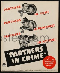 7j0948 PARTNERS IN CRIME pressbook 1937 Lynne Overman, Roscoe Karns, young Anthony Quinn!
